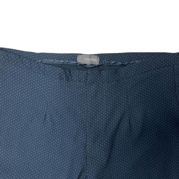 Crosby Navy Stretch Pants Geometric Dot Pattern Workwear Chic Smart Casual - 6 - Picture 2 of 11